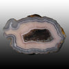 Fine Shadow Banding in this Arcoiris Laguna Agate Specimen with a druzy center. Pair to AG05176