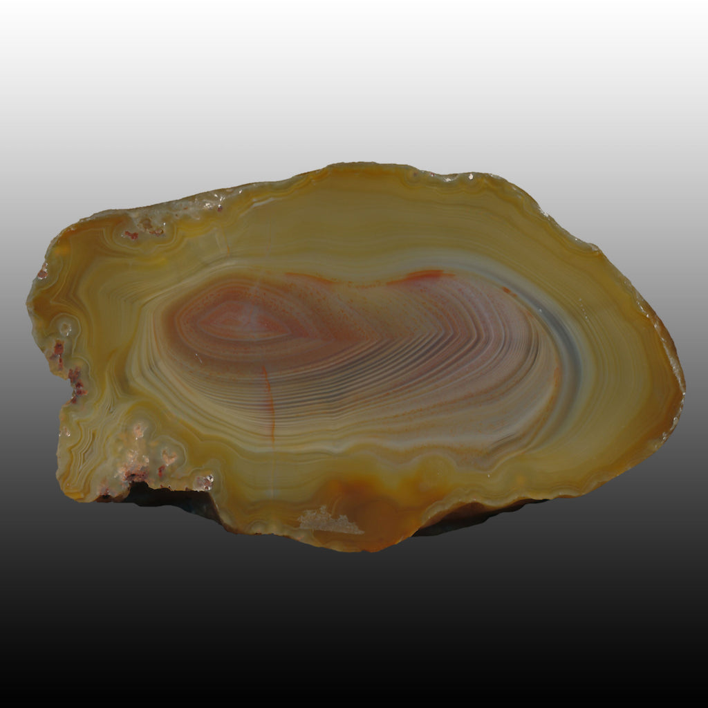 Island Agate with delicate fine banding and Shadow. Pair to AG05160