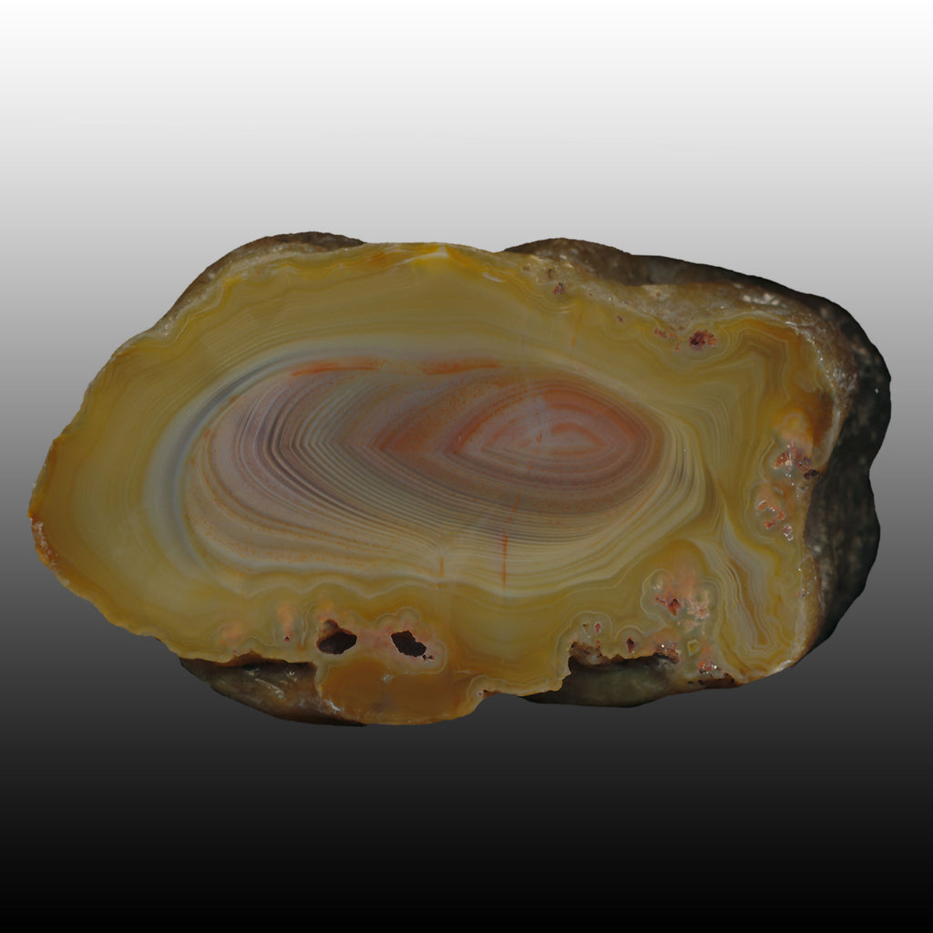 Island Agate with delicate fine banding and Shadow. Pair to AG05159